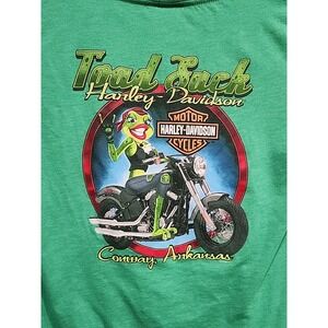 Harley-Davidson Motorcycle T-shirt Womens M,‎ Short Sleeve Green Bedazzled